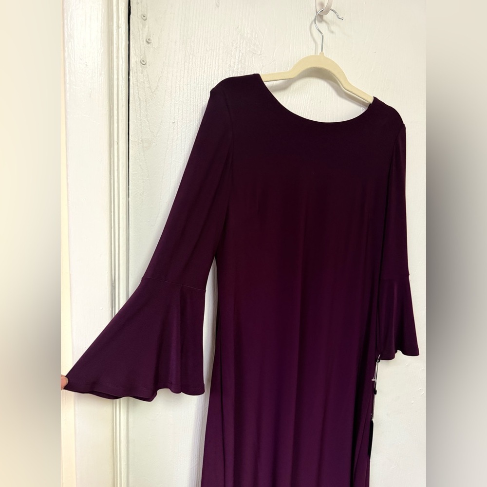 Tommy Hilfiger Women's Purple Bell Sleeved Dress *NEW* Sz 12 - Picture 3 of 8